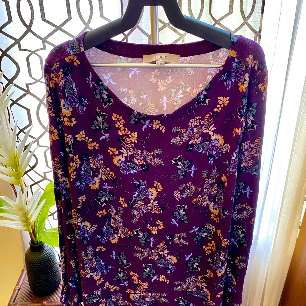 Loft - Purple Floral Dress
